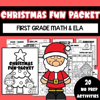 Preview of No Prep Christmas Worksheets: Math and ELA Early Finishers Activities Bundle