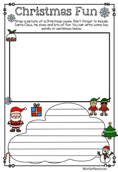 Preview of Christmas Fun / Winter Fun Drawing and Writing Activity Sheet