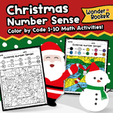 Christmas Fun Worksheets Number Sense Color by Code 0-10 M