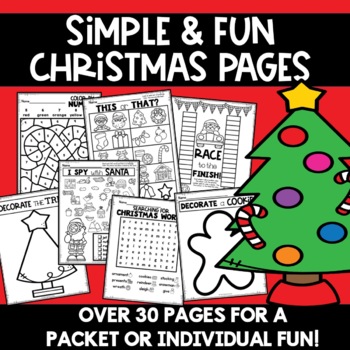 Preview of Christmas Fun Worksheets packet Pages Activities