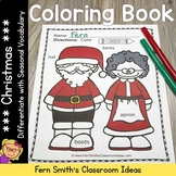 Christmas Coloring Page with Differentiated Seasonal Vocab