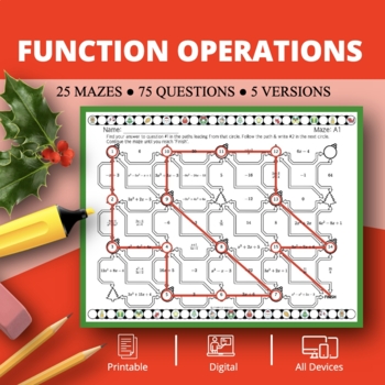 Preview of Christmas: Function Operations Maze Activity
