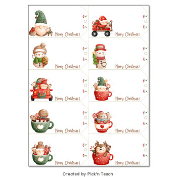 Christmas GIFT TAGS, Holiday party - Printable by Pick'n Teach | TPT
