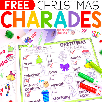 Preview of FREE Christmas Game | Holiday Writing | Christmas Charades