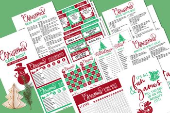 Preview of Christmas Game Night Tips, Games and Prints