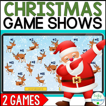 Preview of Christmas Game Show Templates | Editable Interactive Powerpoint | Any subject