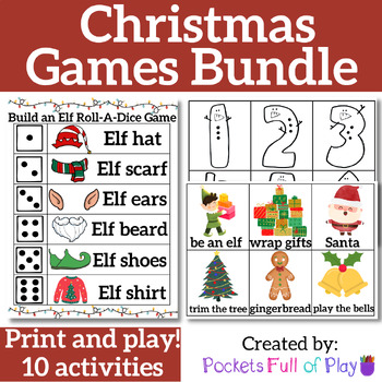 Christmas Games Bundle by Pockets Full of Play | TPT