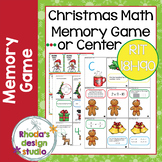 Christmas Games Math RIT 181-190 Memory Game and Worksheet