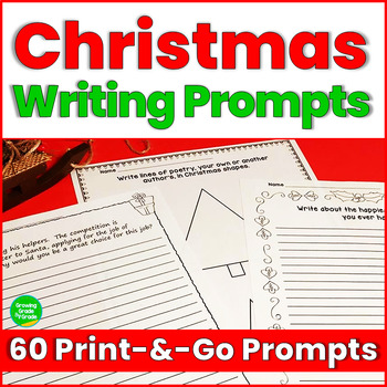 Preview of Christmas Writing Prompts | 60 No-Prep