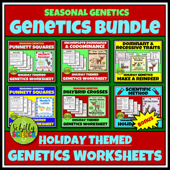 Preview of Christmas Genetics Worksheet Bundle