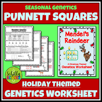 Preview of Christmas Punnett Square Worksheet - Reindeer Genetics