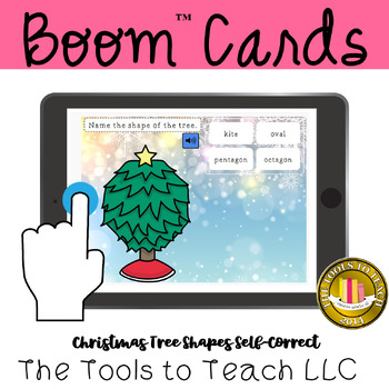 Preview of Boom™ Cards Christmas Geometry Shapes 2 Self-Correct with Audio Digital Resource