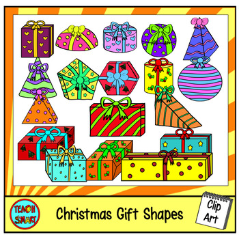 Preview of Christmas Gift 3D Shapes Clip Art