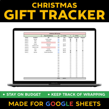 Preview of Christmas Gift Shopping & Budget Tracker