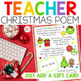Christmas Gift Tag  | Teacher Gift Card Poem