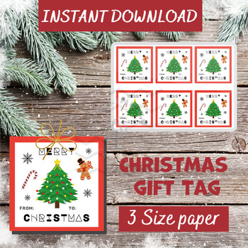 Preview of Christmas Gift Tag crafts writing cookies spooky craftivity first grade 1st 2nd