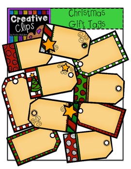 Preview of Christmas Clipart Gift Tags {Creative Clips Clipart}
