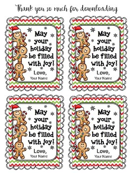 Holiday Gift Tags Editable Version by Ms Duffys Dream | TPT