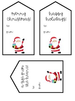 Christmas Gift Tags Freebie by Miss Iced Coffee | TPT