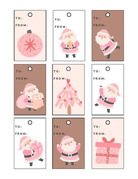Preview of Christmas Gift Tags Pink