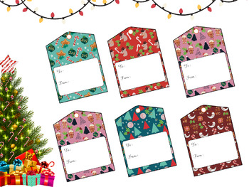Preview of Christmas Gift Tags Printable  Party Decor Instant Download Digital