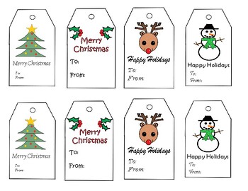 Editable Christmas Gift Tags - Printable Winter Holiday Labels