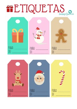 Christmas Gift Tags (Spanish) by TakeUpSpanish | TPT