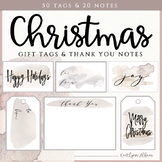 Christmas Gift Tags and Thank You Notes - Watercolor Blush