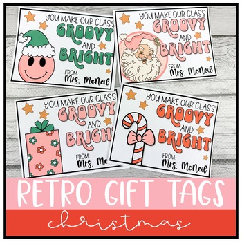 Preview of Christmas Gift Tags for Students | Retro