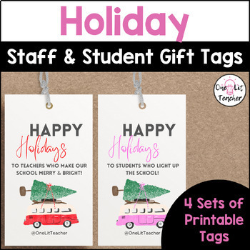 Editable Christmas Gift Tags for Students for Holiday Party with