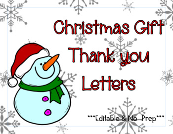 Preview of Christmas Gift Thank you Letters