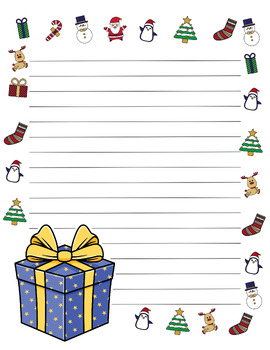 Christmas Gift Writing Paper Printable by LailaBee | TPT