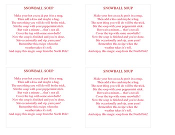 Preview of Christmas Gift for Students - Snowball Soup