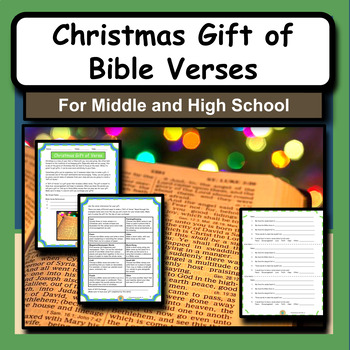 Preview of Christmas Gift of Bible Verses Activity and Project for Bible Class