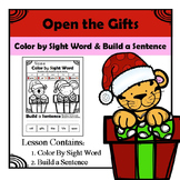 Christmas Gifts - Color by Sight and Build a Sentence