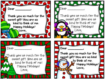 Christmas Gifts Thank You Cards! Ready to Print! by Firsties Besties