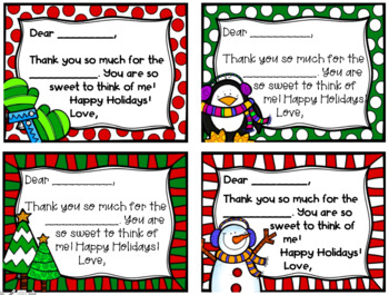 Christmas Gifts Thank You Cards! Ready to Print! by Firsties Besties