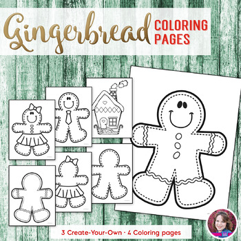 Preview of Christmas Gingerbread Coloring Sheets
