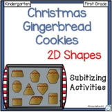 Christmas Gingerbread Cookies 2D Shapes Subitizing Activities