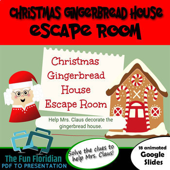 Preview of Christmas Gingerbread House Escape Room Class