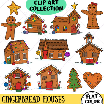 winter houses clipart
