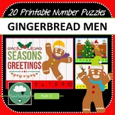 CHRISTMAS NUMBER PUZZLES WITH GINGERBREAD MEN 20 Number Puzzles