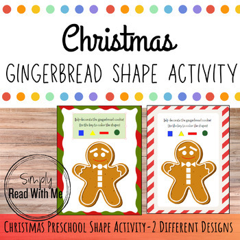 Christmas Gingerbread Shape Activity (Preschool/Kindergarten) | TPT