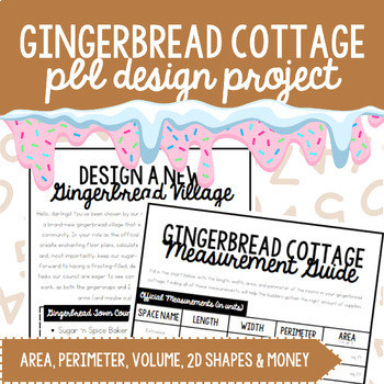 Preview of Christmas Gingerbread Village PBL Design Project: Area, Volume, Money