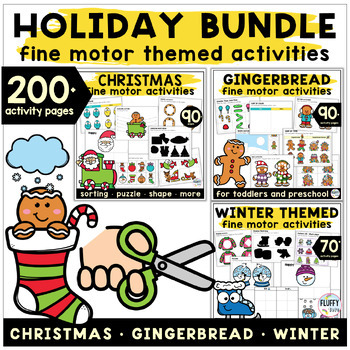 Preview of Christmas Gingerbread Winter Activities Preschool Toddler Fine Motor MEGA BUNDLE