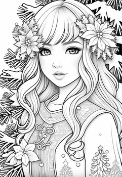 Christmas Coloring Books For Girls: Art Beautiful and Unique