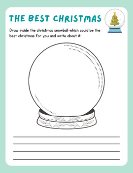 Preview of Christmas Globe Writing Prompt Printable!