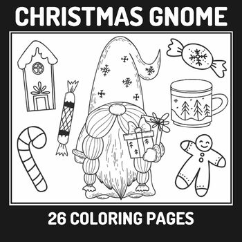 Christmas Gnome Coloring (26 coloring pages) by Teacher's Helper