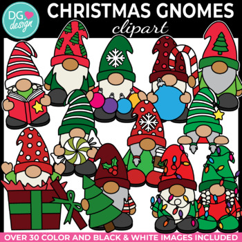 Preview of Christmas Gnomes Clipart | Holiday Clipart | Scandinavian Gnomes Clip Art
