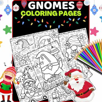 Preview of Gnomes Coloring Pages,Winter coloring for New Year, 100%printable
